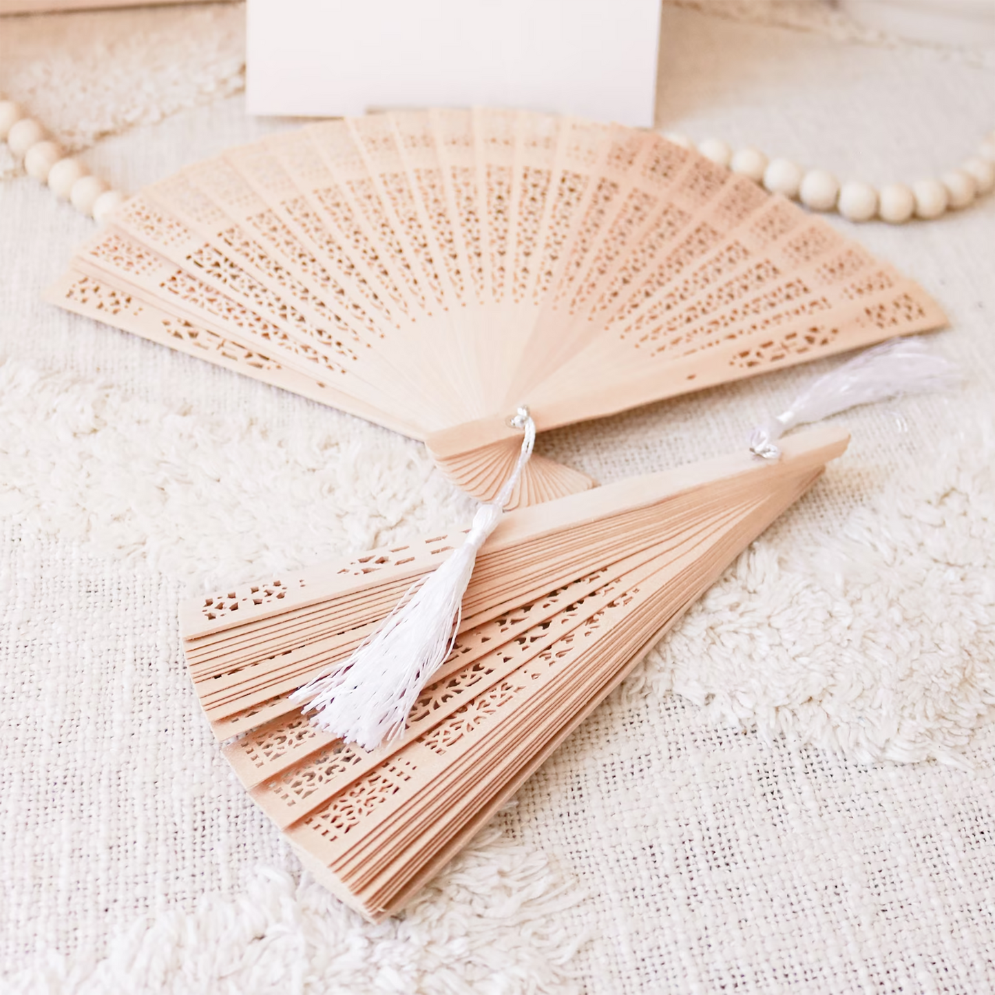 Sandalwood Fan Summer Wedding Favour with Custom Engraving