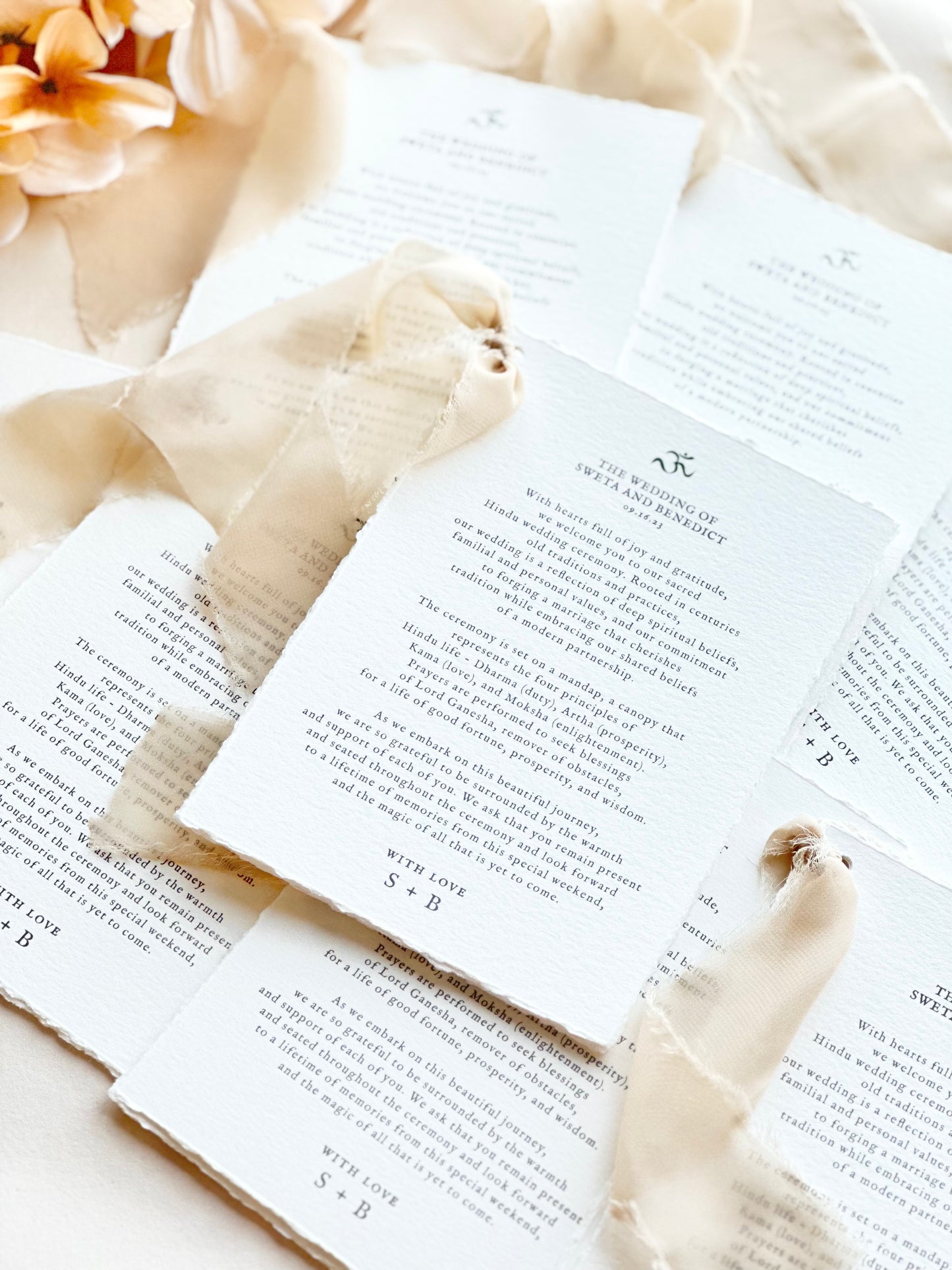 Luxury wedding invitations, deckle edge wedding invitations, rustic wedding invitations