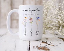 Load image into Gallery viewer, Custom coffee mugs for mom, Personalized coffee mugs for Mother&#39;s Day, Mom&#39;s garden coffee mug, Coffee mugs for gardening moms, Mom coffee mug gifts Unique coffee mugs for mom Customized coffee cups for mom Mom&#39;s favorite coffee mug Gardening-themed coffee mugs for mom Coffee lover mom gifts Personalized garden coffee mugs for mom Mom fuel coffee mug
