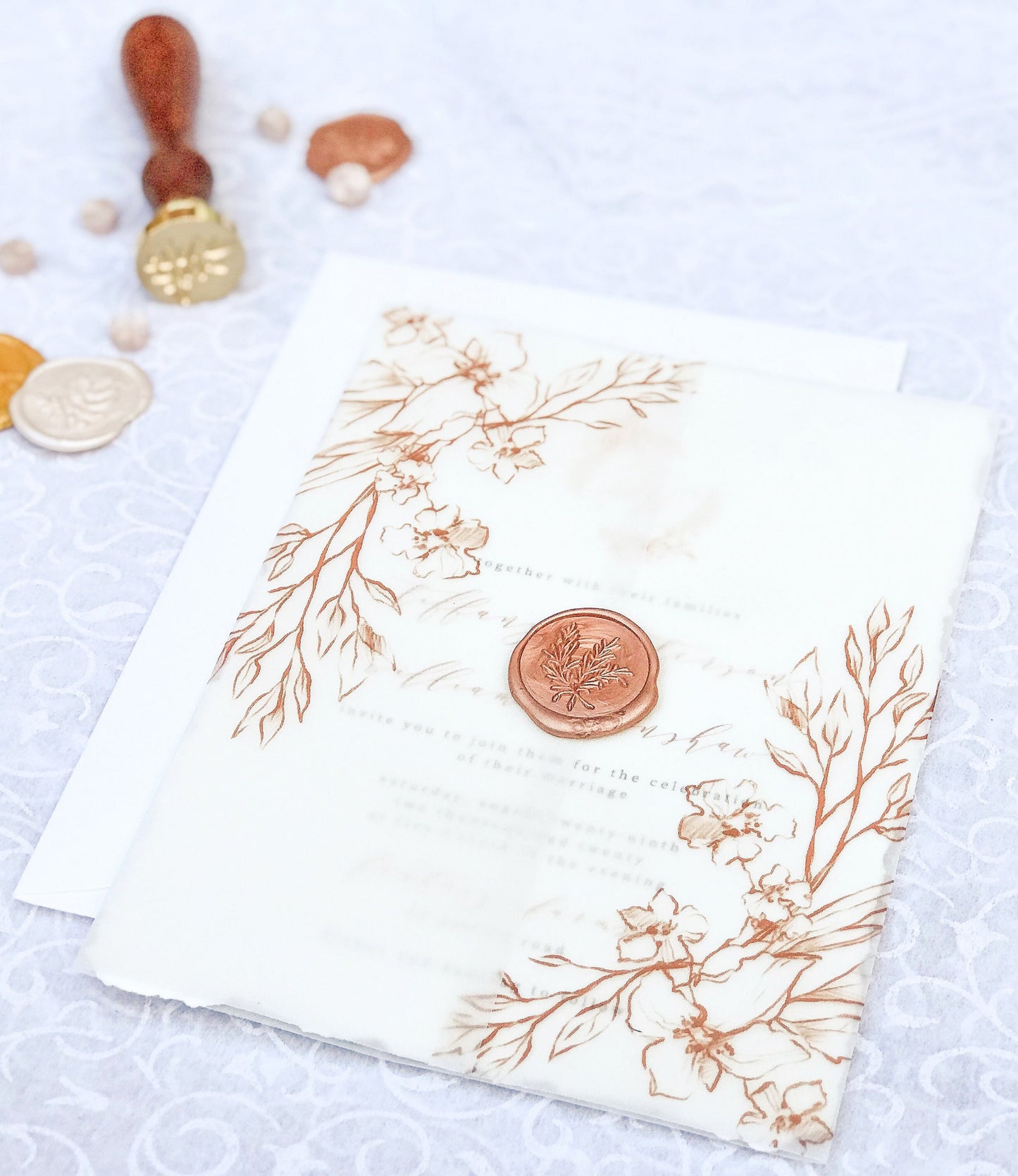 Deckle Edge Rustic Wedding Invitations - Set of 25 - The Perfect Day Designs