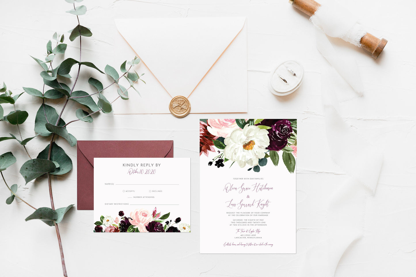 Blush Wedding Invitations - Set of 25
