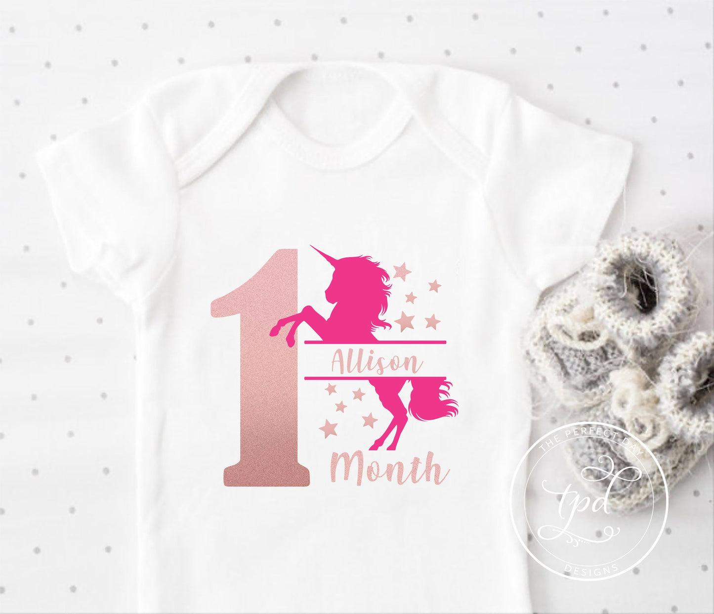 Unicorn Baby Bodysuit Personalized