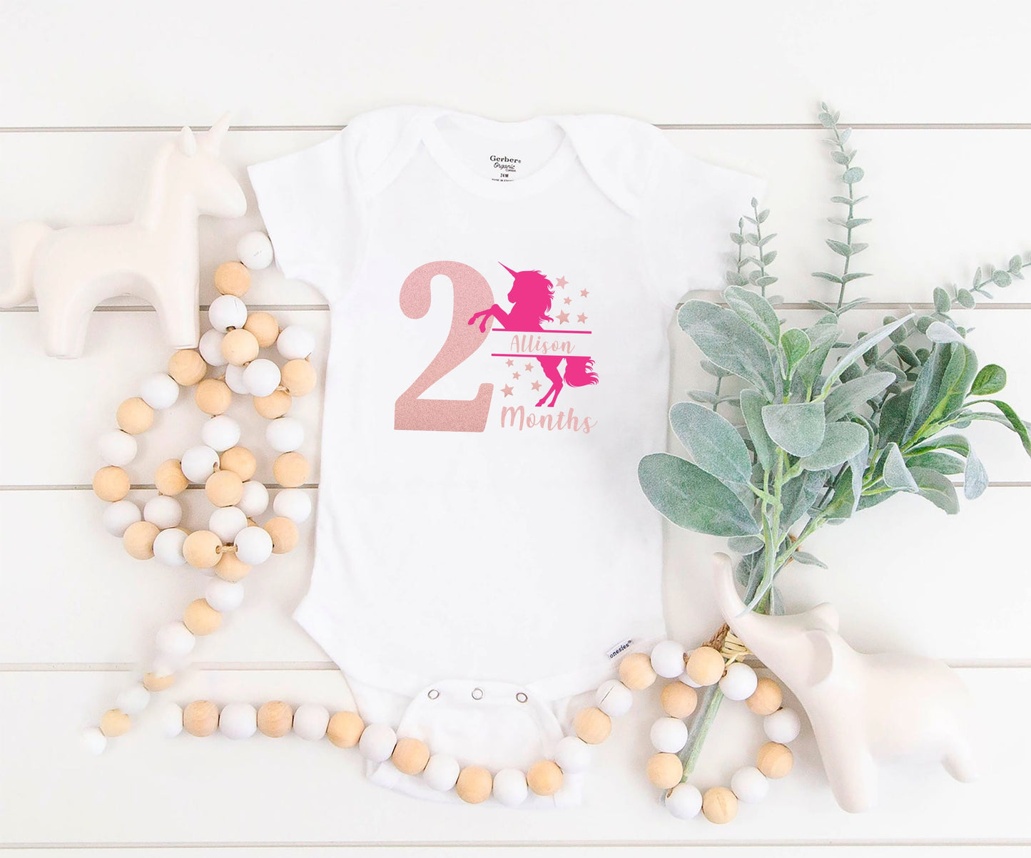 Unicorn Baby Bodysuit Personalized