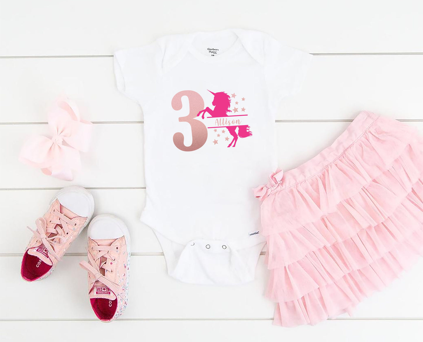 Unicorn Baby Bodysuit Personalized