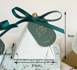 Marble Green Wedding Favour Boxes - Set of 25