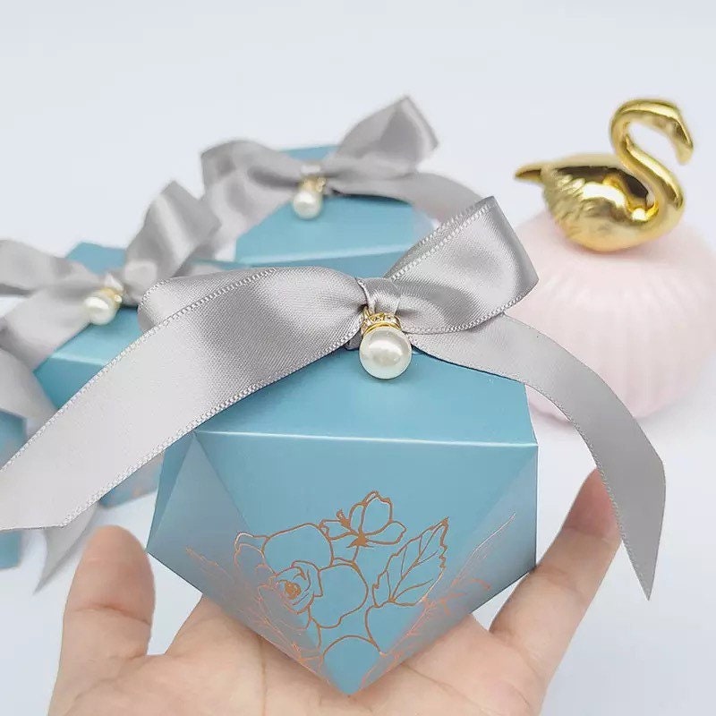 Blue Wedding Favour Boxes - Set of 25