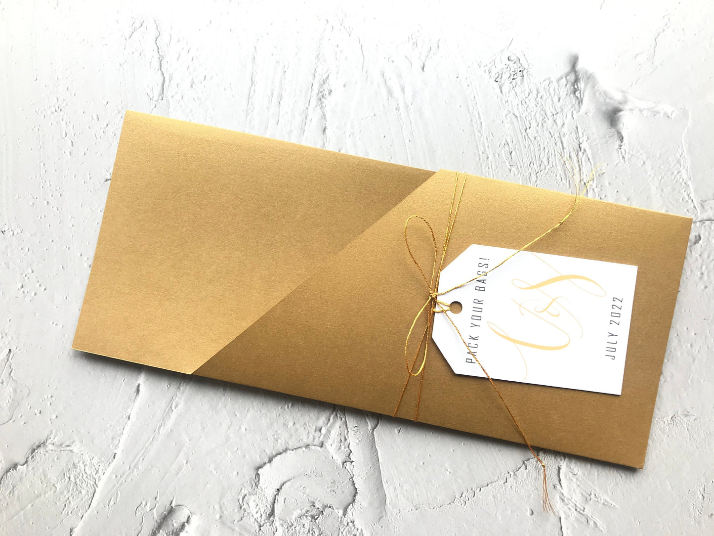 Boarding Pass Wedding Invitations | Gold & Navy