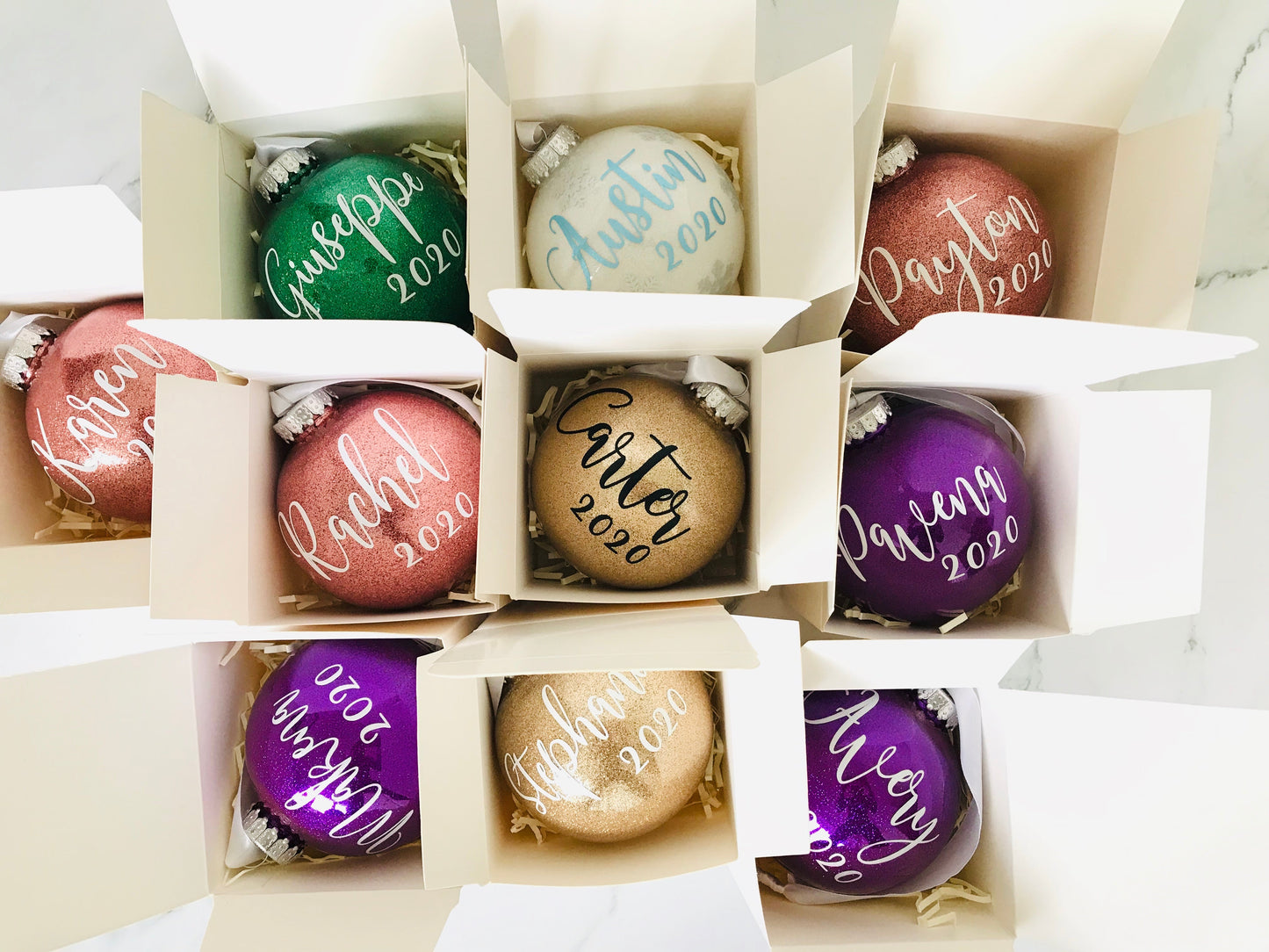 Personalized 3" Glass Ball Ornament with Box