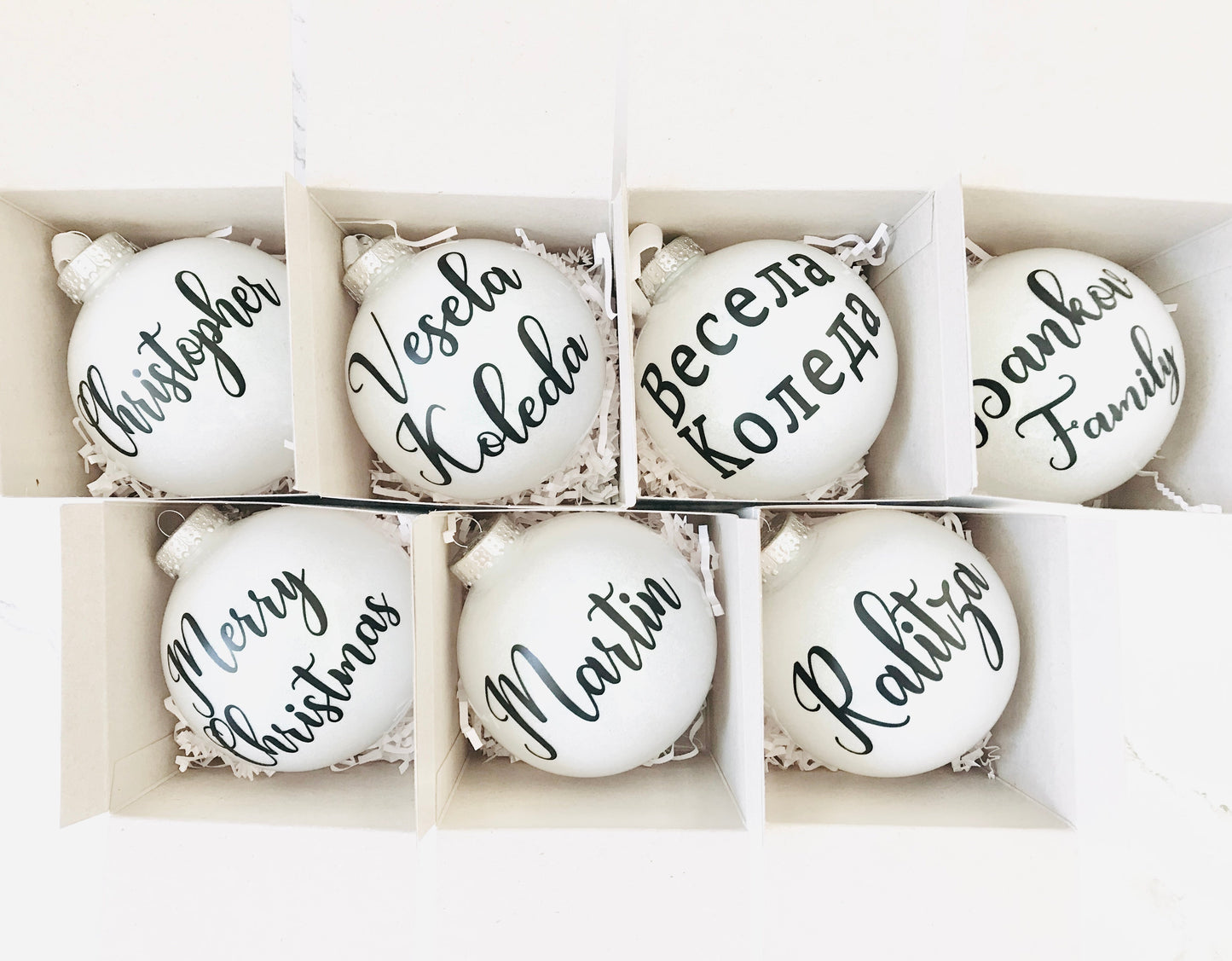 Personalized 3" Glass Ball Ornament with Box