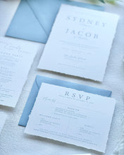 Load image into Gallery viewer, Dusty Blue Wedding Invitation Suite
