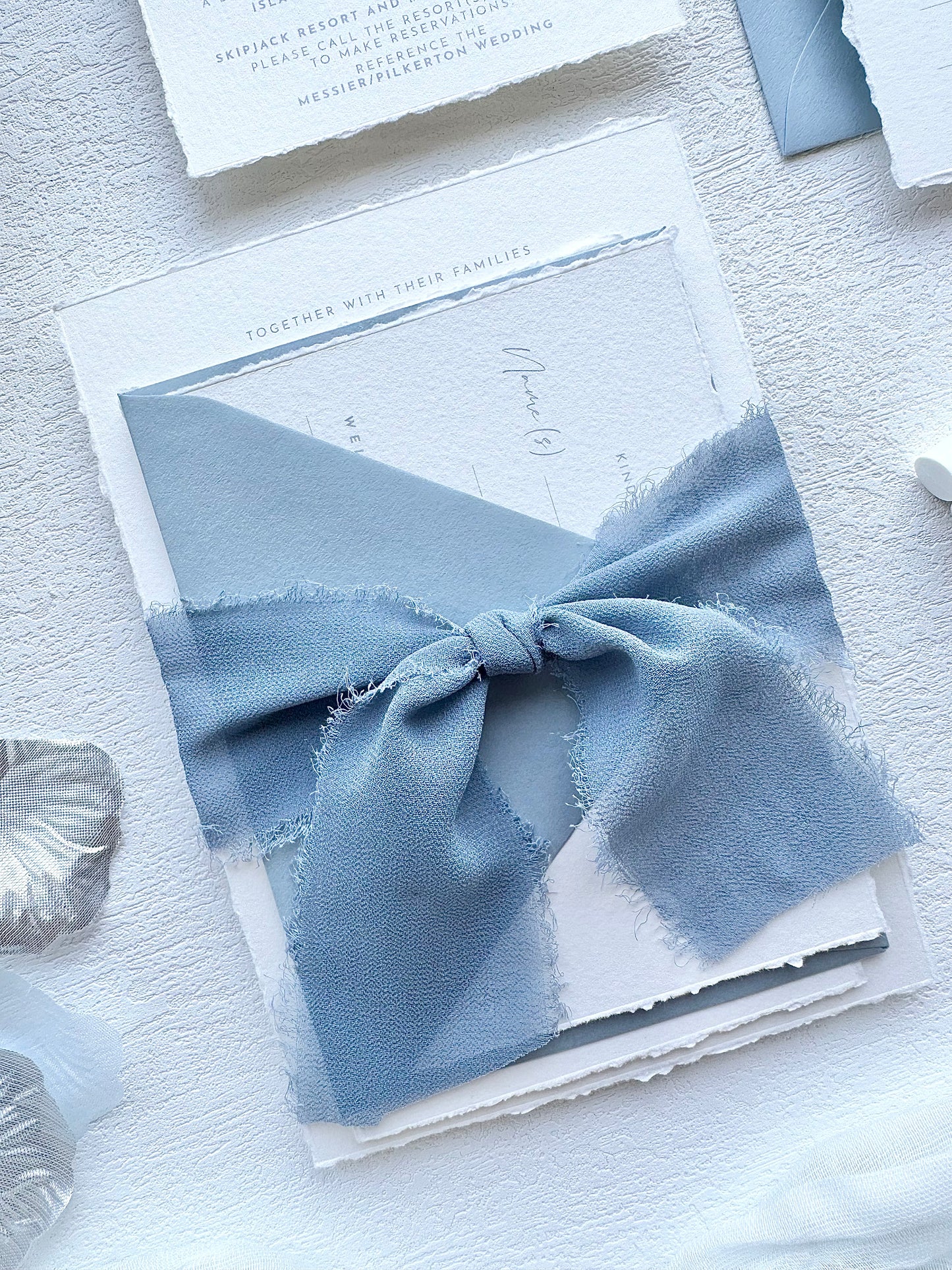 Dusty Blue Wedding Invitation Suite