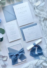 Load image into Gallery viewer, Dusty Blue Wedding Invitation Suite
