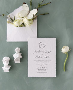 Deckle edge wedding invitations, wedding invitation templates, minimalist wedding invitation template, DIY wedding invitations