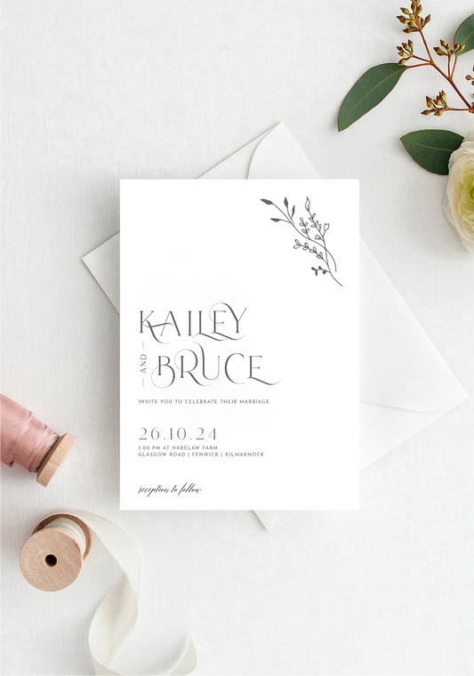 Modern Wedding Invitation Set Template