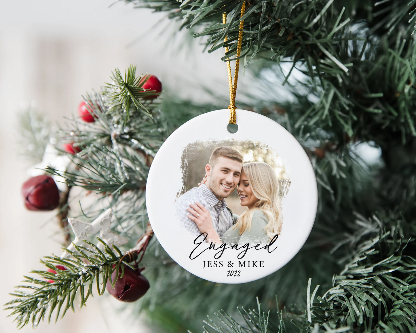 Engaged Custom Ceramic Ornament