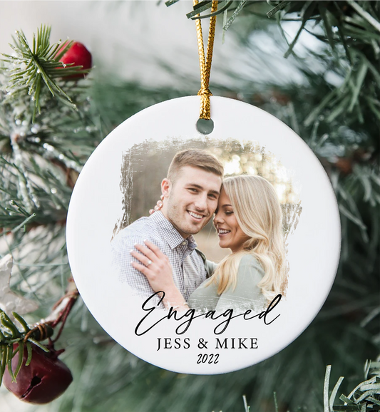 Engaged Custom Ceramic Ornament