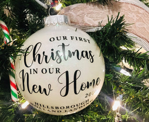 Our First Christmas in Our New Home Christmas Ornament - Large 5" with Individual Gift Box