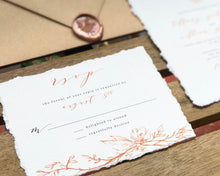 Load image into Gallery viewer, Deckle Edge Rustic Wedding Invitations - Set of 25
