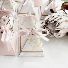 Load image into Gallery viewer, Pink and Gold Wedding Favor Boxes for Guests - Set of 25

