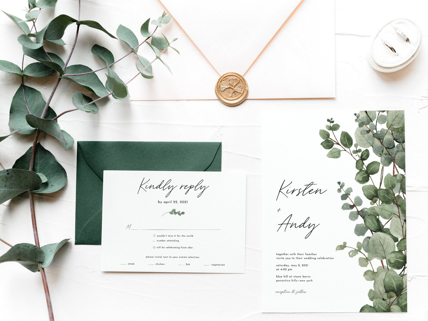 Wedding Invitation Suite with Greenery