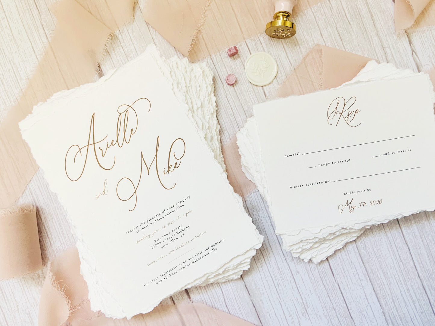 Rustic Wedding Invitations - Set of 25