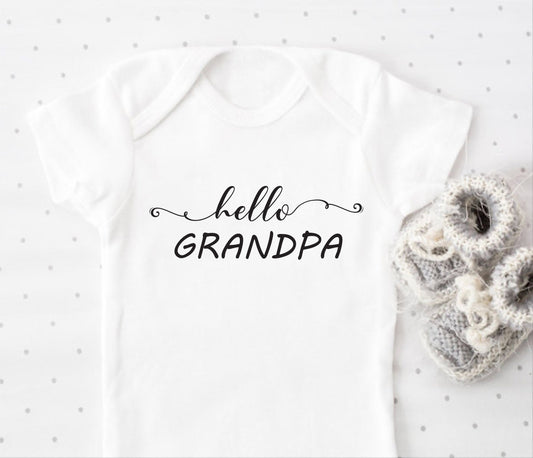 Hello Grandpa Baby Bodysuit