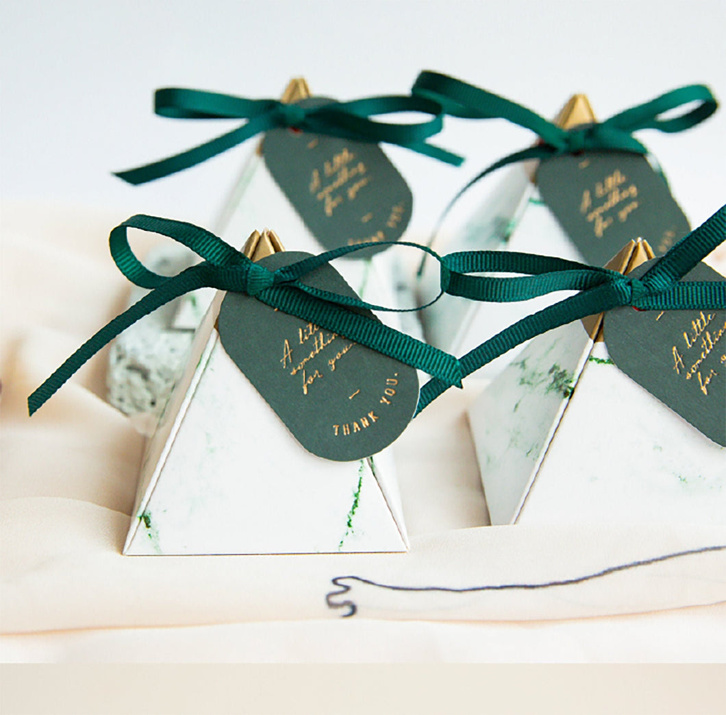 Marble Green Wedding Favour Boxes - Set of 25