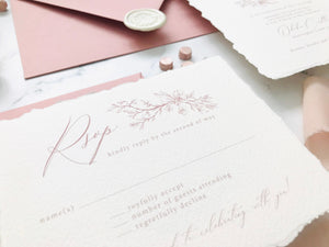 Rose Gold and Blush Wedding Invitations with Vellum Wrap - Set of 25