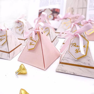 Pink and Gold Wedding Favor Boxes for Guests - Set of 25