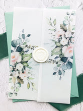 Load image into Gallery viewer, Blush and Greenery Wedding Invitation Suite - Set of 25
