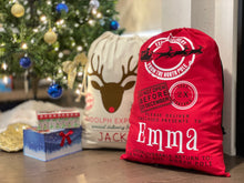 Load image into Gallery viewer, Christmas Santa Sack Personalized - Reindeer Santa Sack
