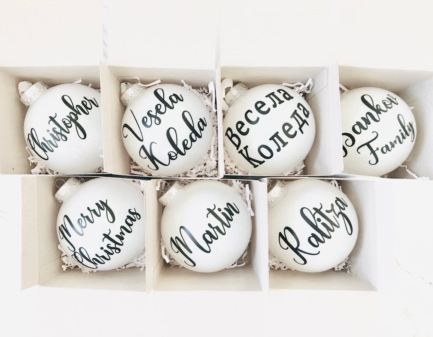 Personalized Christmas Ornament with Individual Gift Box