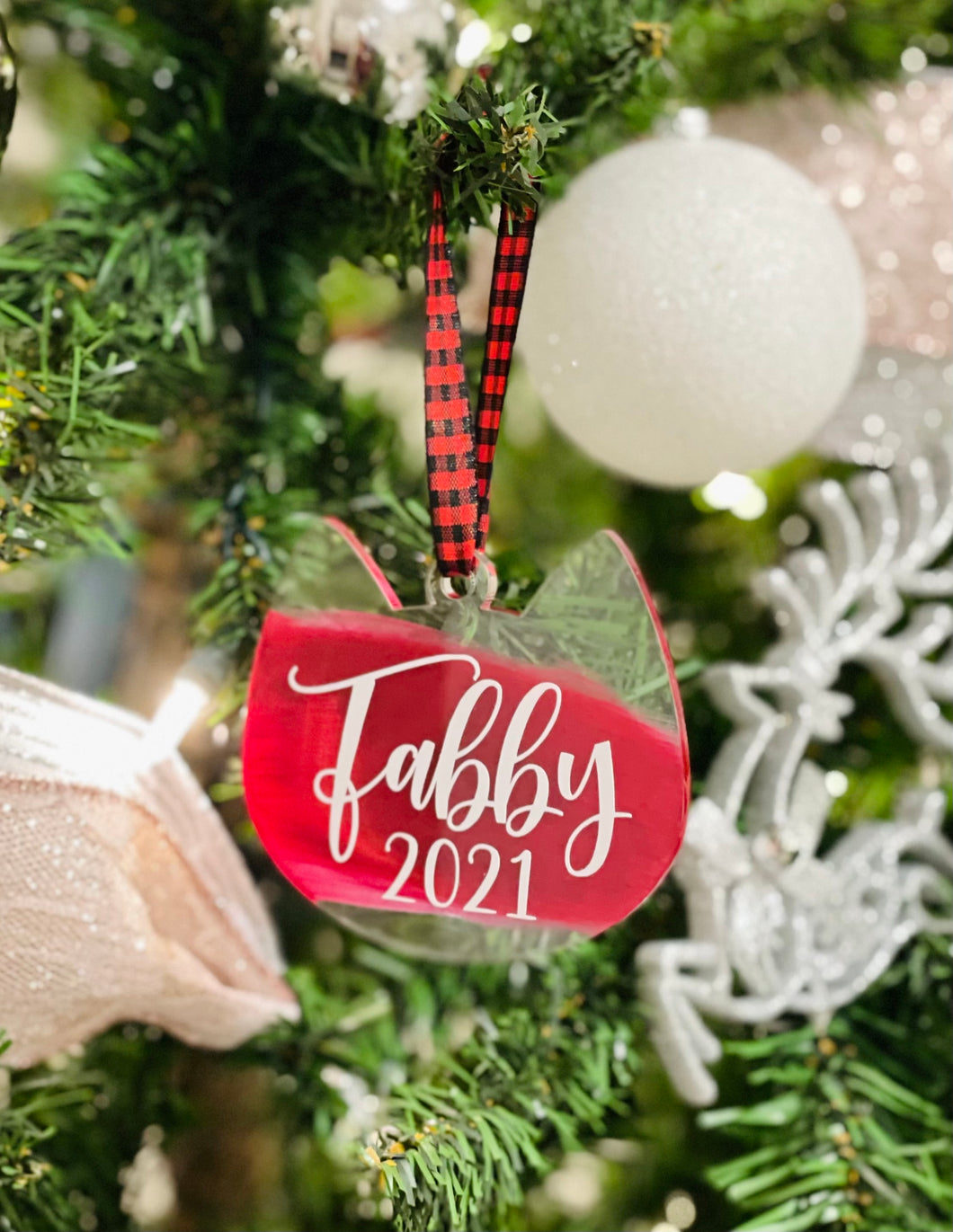 Cat Personalized Christmas Ornament