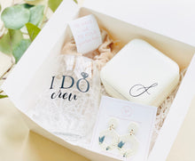 Load image into Gallery viewer, Personalized Jewelry Box, Stemless wineglass for Bridesmaids, Clay Earrings, Bridal Earrings,Bridesmaid Proposal Box, Bridesmaid Gifts, Gifts for Bridesmaids, Will you be my bridesmaid gifts, Gifts for Maid of Honour, Bridal Party Gifts
