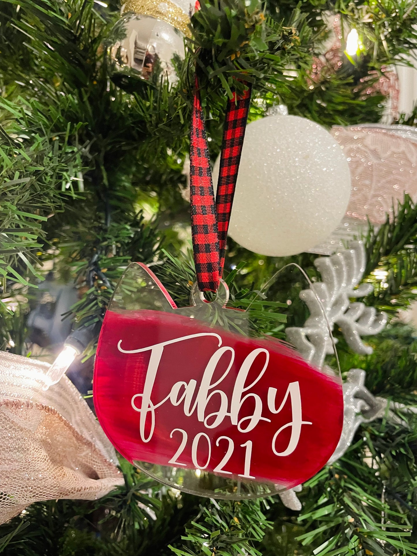 Cat Personalized Christmas Ornament