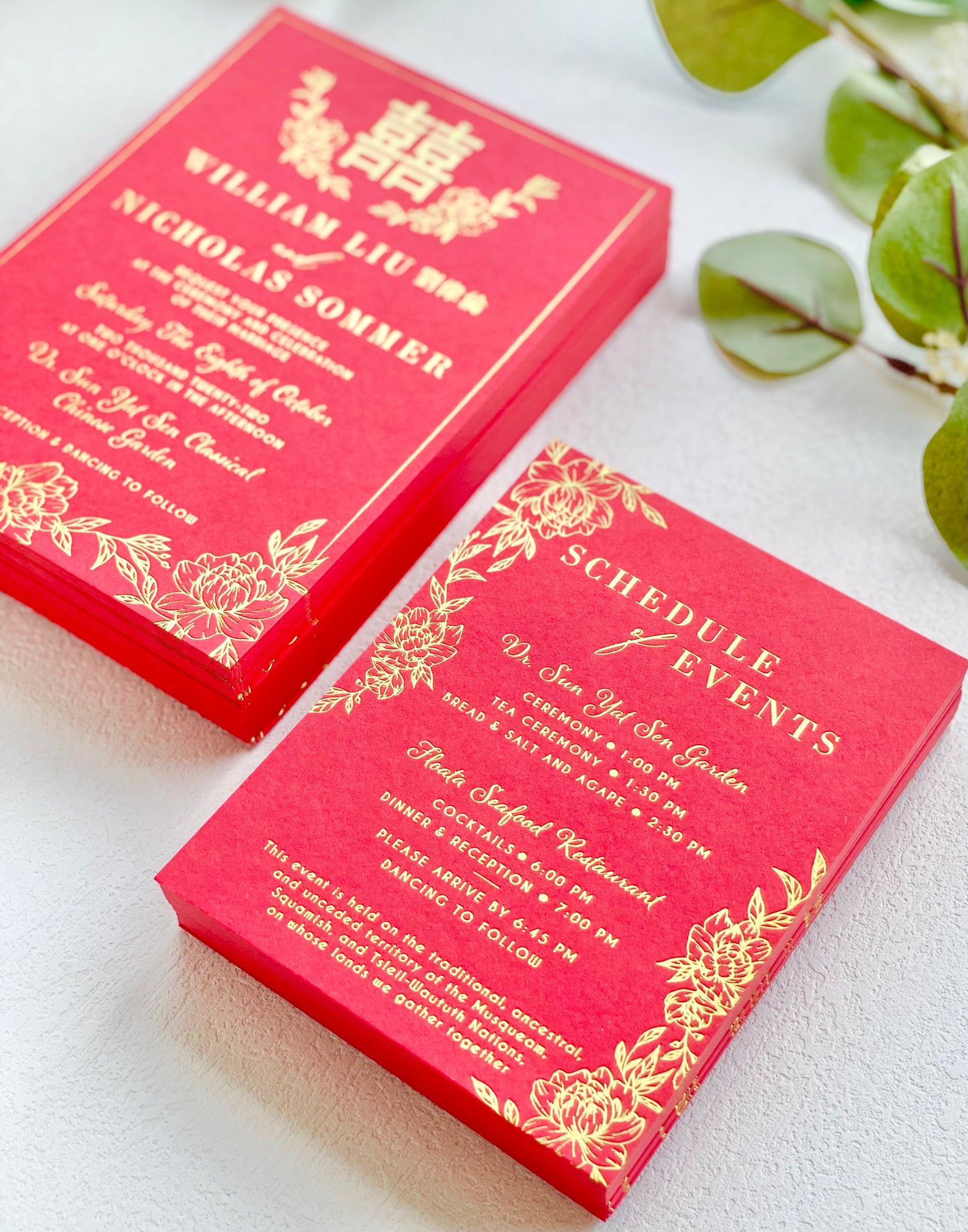 Luxury Gold Foil Stamped Wedding Invitation Suite